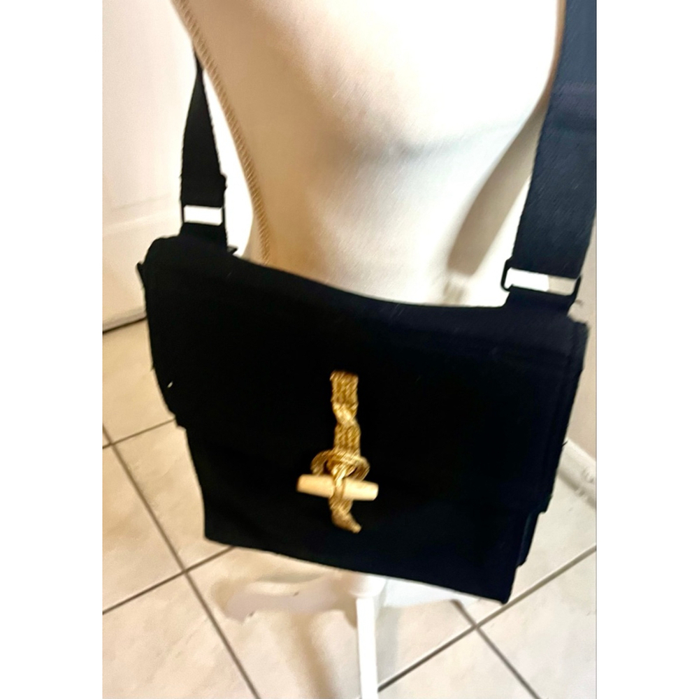 Vintage Dior Black Felt Crossbody Bag Purse Medium Size - Picture 8 of 9